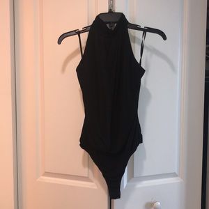 Bebe choker style neck draped bodysuit. NWT. sz M